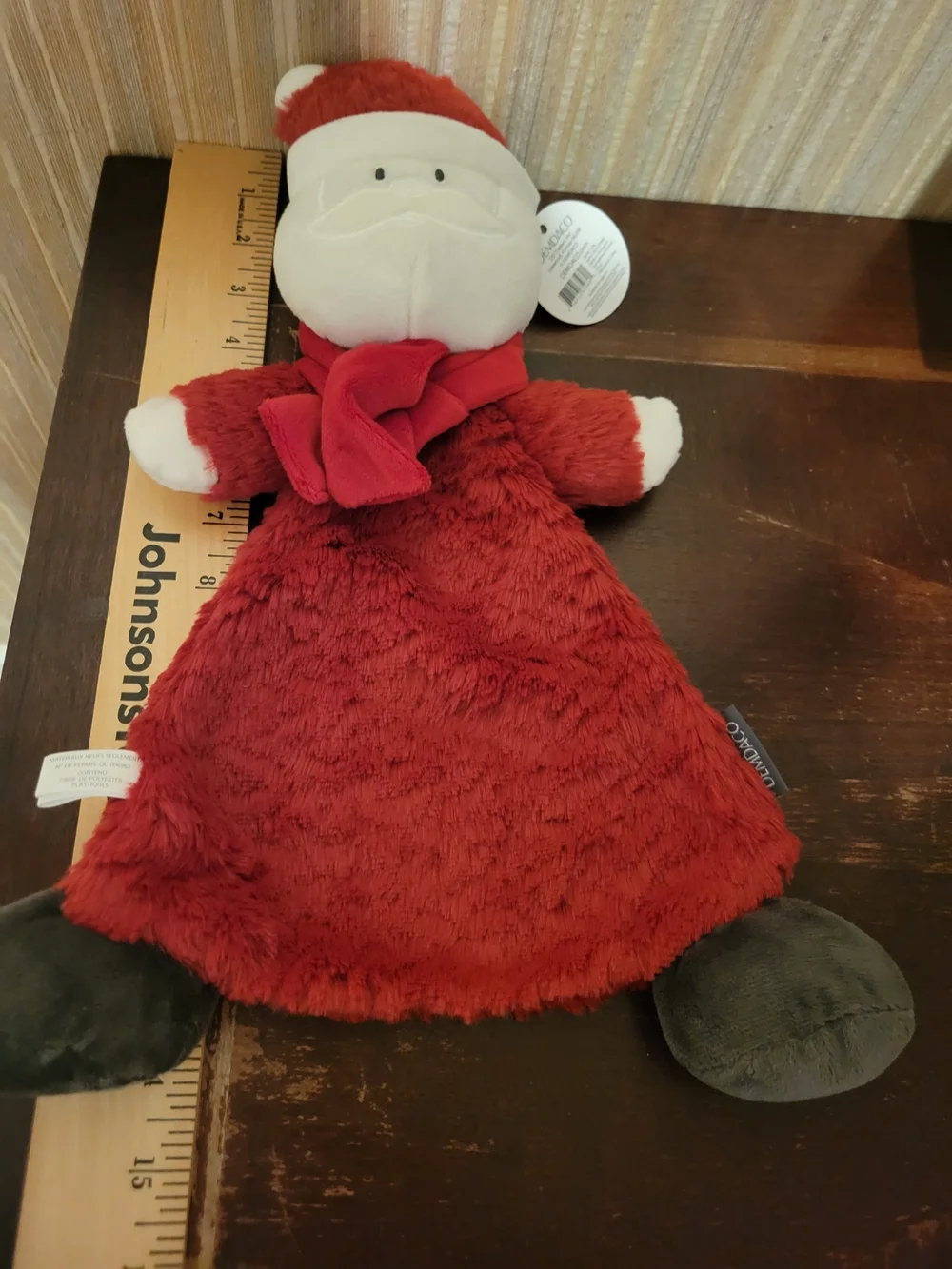 Demdaco Red Santa Plush Lovey  Comforter Toy/ Rattle NWT